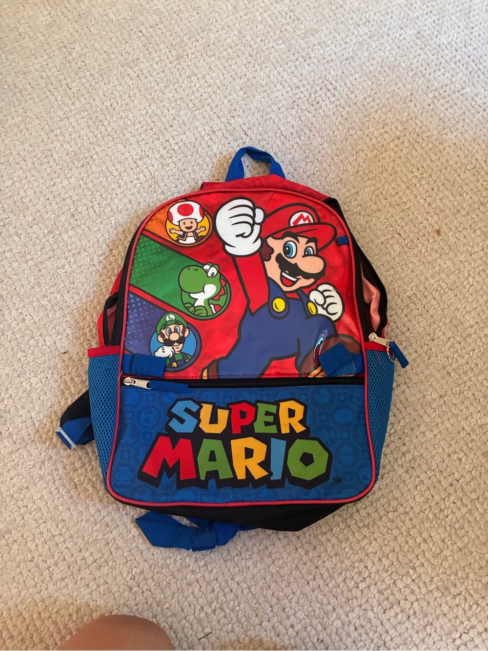 Nintendo Super Mario Red Blue Kids Backpack